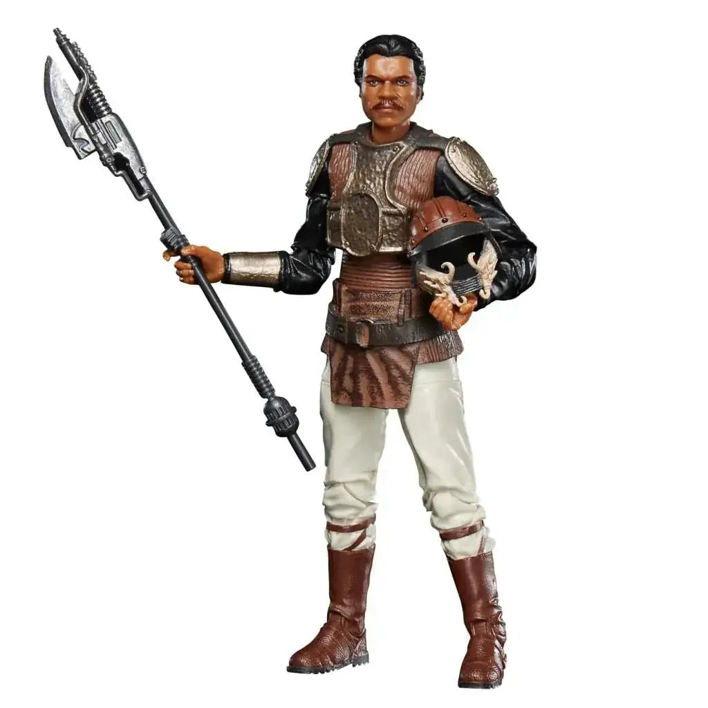 Star Wars Black Series Lando Skiff Guard i brun-svart rustning med spjut