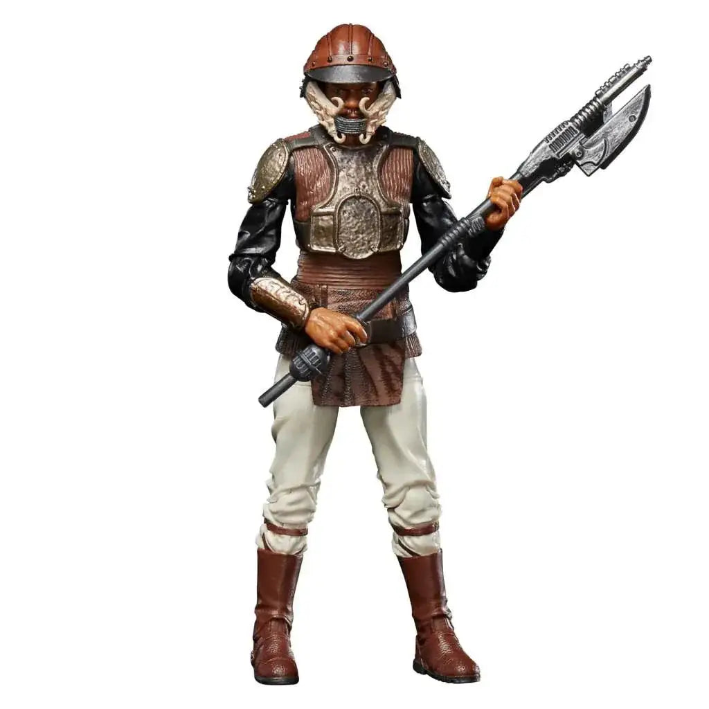 Star Wars The Black Series Lando Skiff Guard actionfigur i brun och svart rustning
