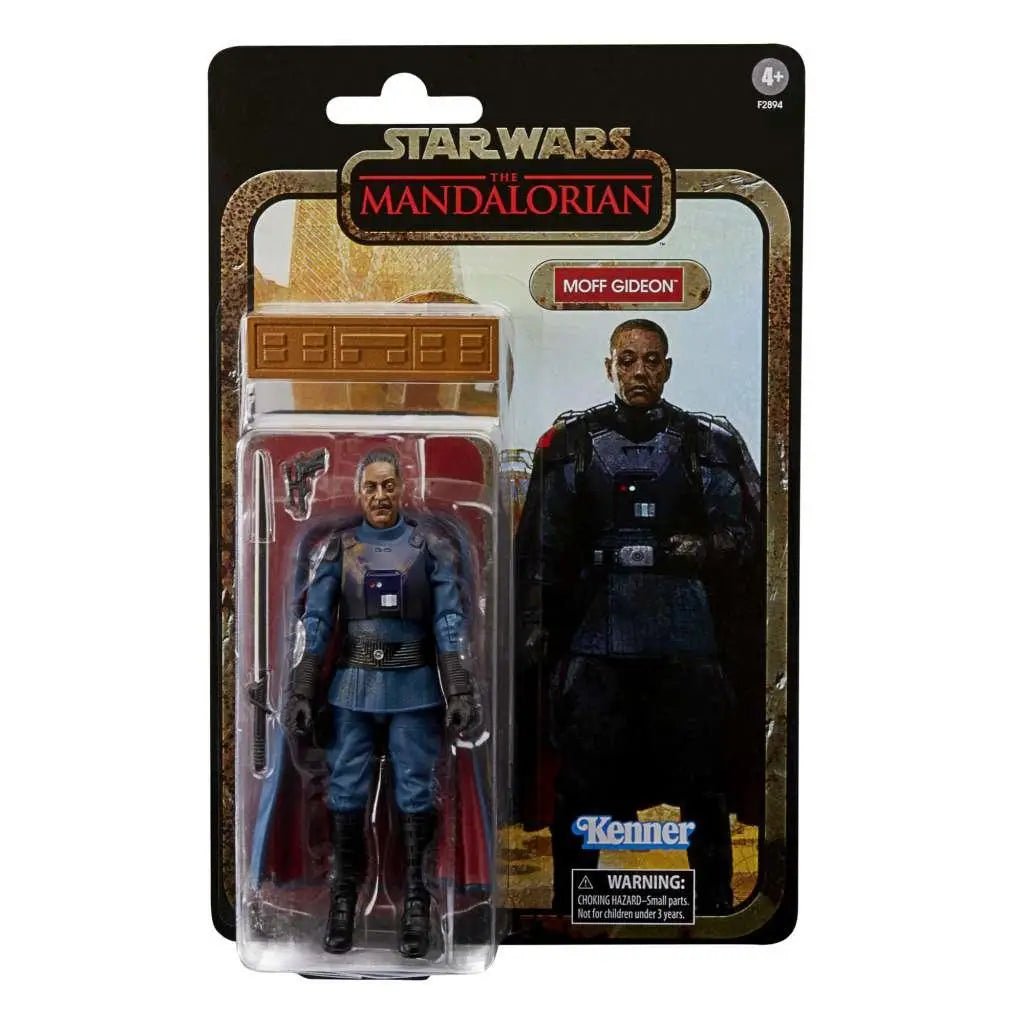 Moff Gideon deluxe actionfigur i blått och svart, Star Wars The Black Series, förpackad