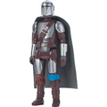 Mandalorian Beskar jumbo actionfigur i brun och silverrustning med svart mantel