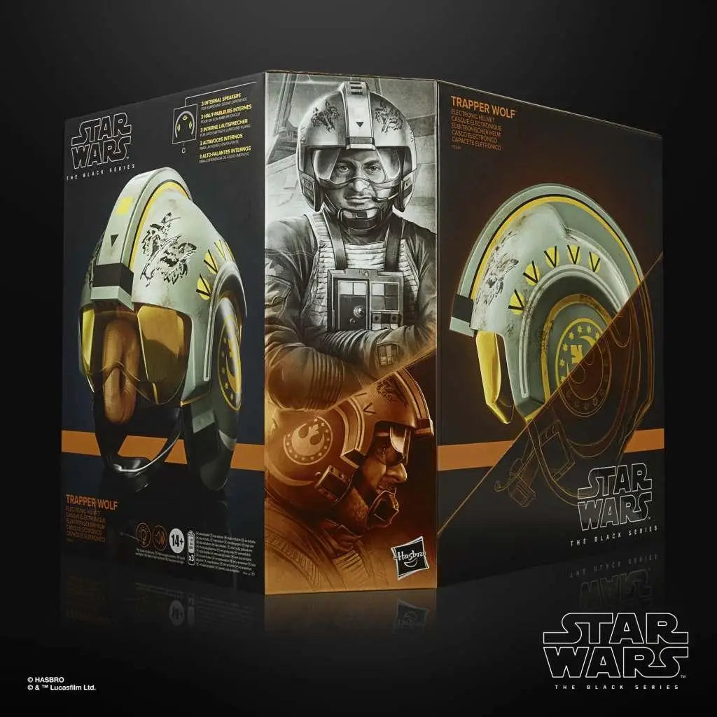 Trapper Wolf hjälm från Star Wars: The Black Series i silver och guld