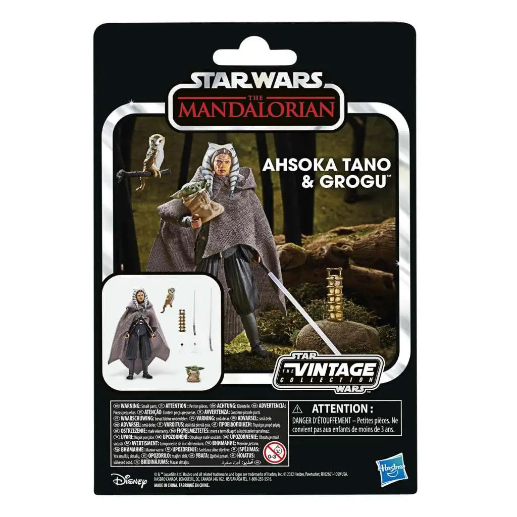 Hasbro Star Wars Mandalorian vintage Ahsoka Tano och Grogu-figur i grå mantel
