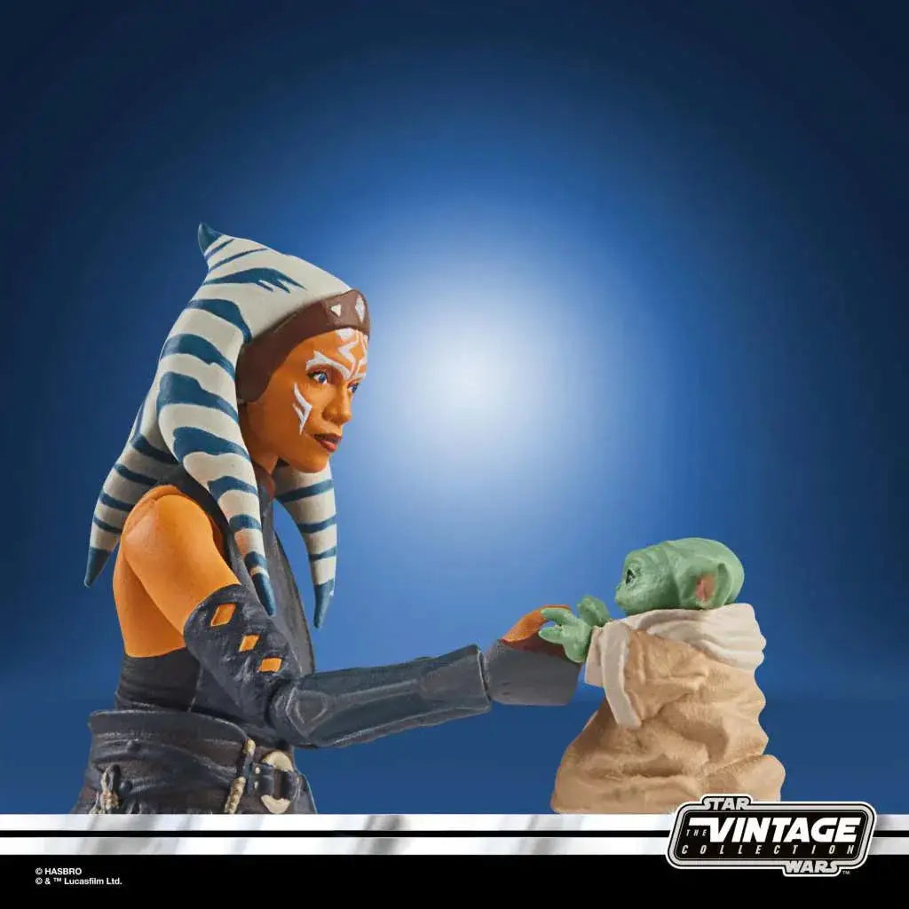 Detaljerad Ahsoka Tano-actionfigur från Star Wars Vintage-set med Grogu