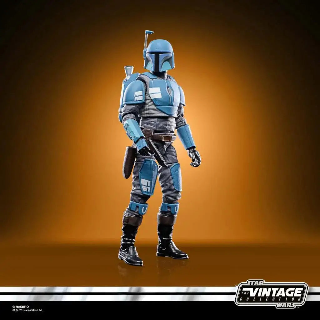 Blå och grå Mandalorian-figur från Star Wars Vintage Death Watch med detaljerad rustning