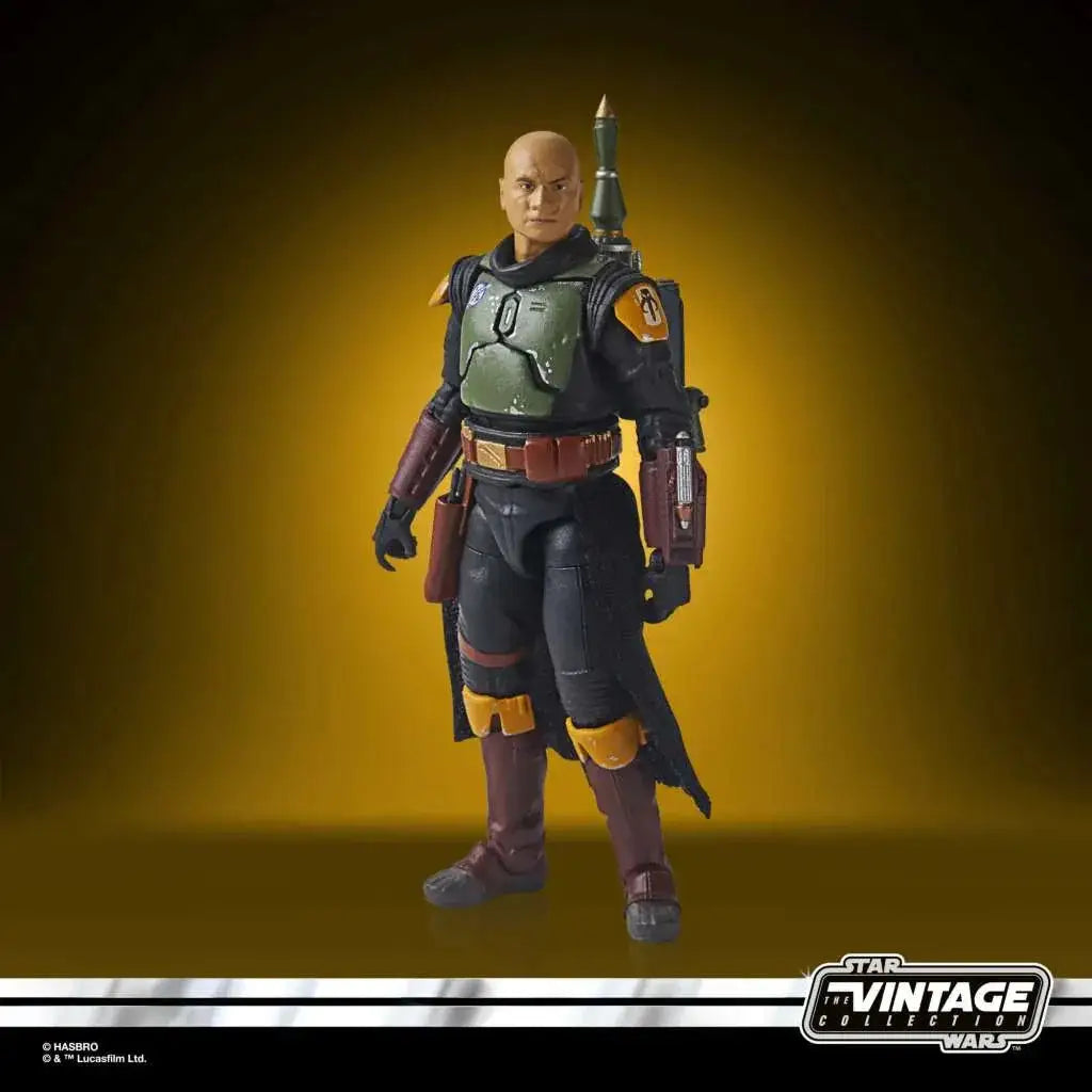 Detaljerad Star Wars Vintage DX Boba Fett-actionfigur från Tatooine i ikonisk rustning