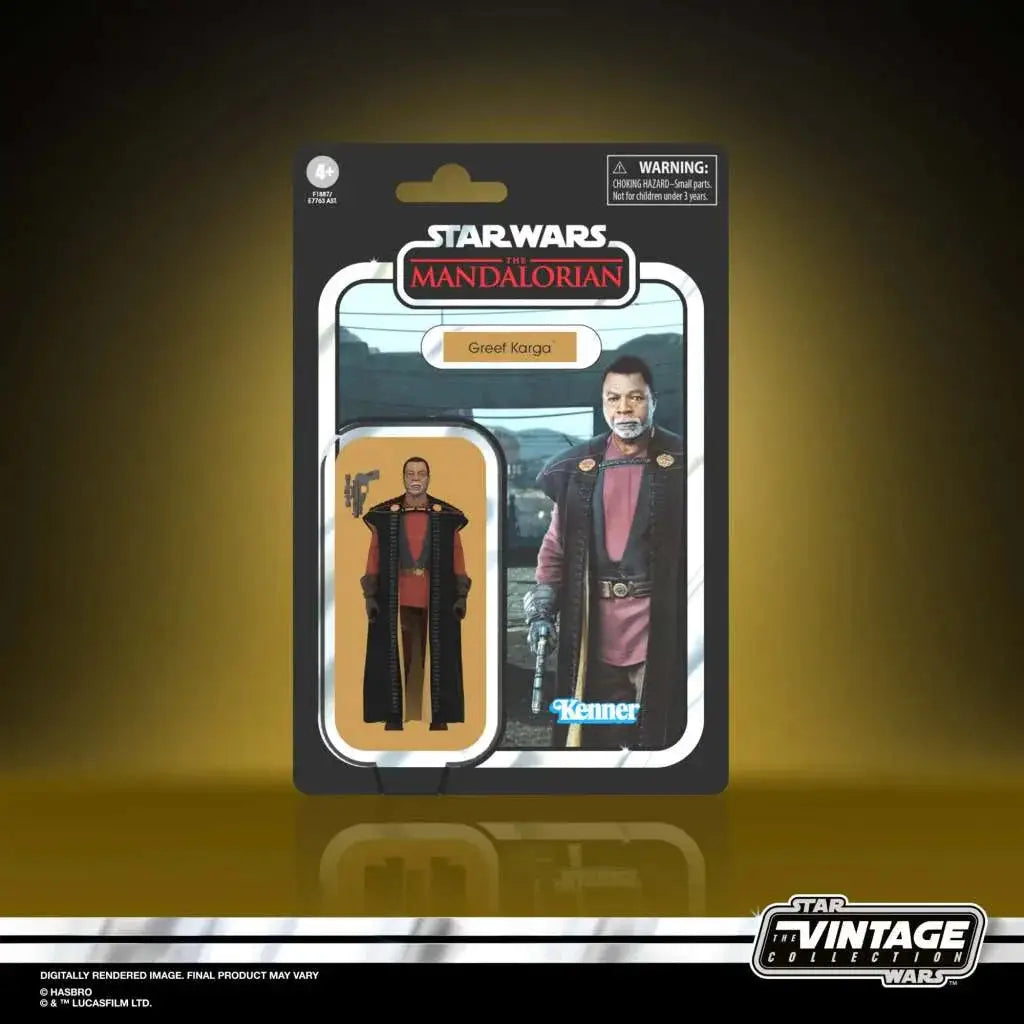 Vintage Star Wars Greef Karga actionfigur i svart och röd klädsel av Kenner