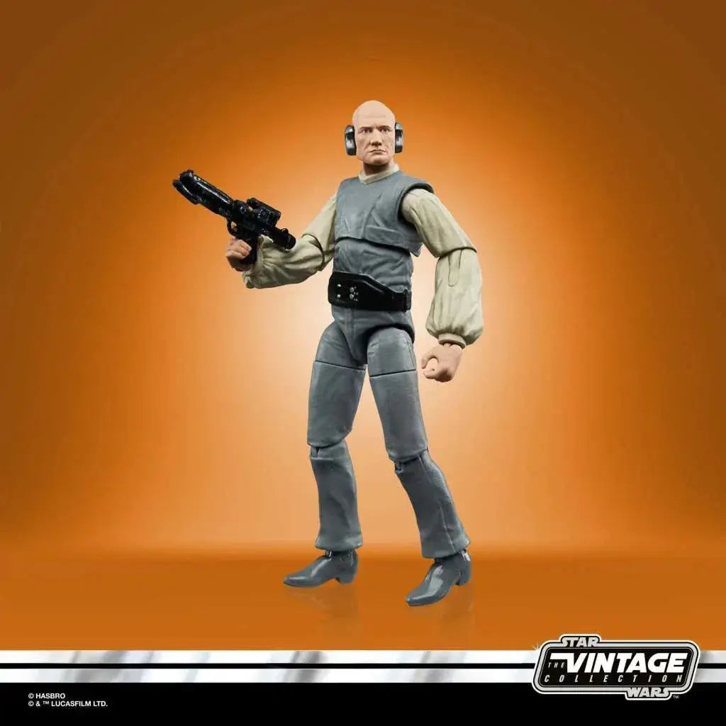 Vintage Star Wars Lobot actionfigur med blaster och öronskydd