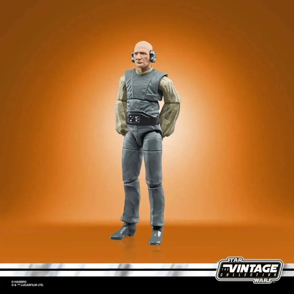 Grå och olivgrön pansrad Lobot-figur från Star Wars Vintage Collection