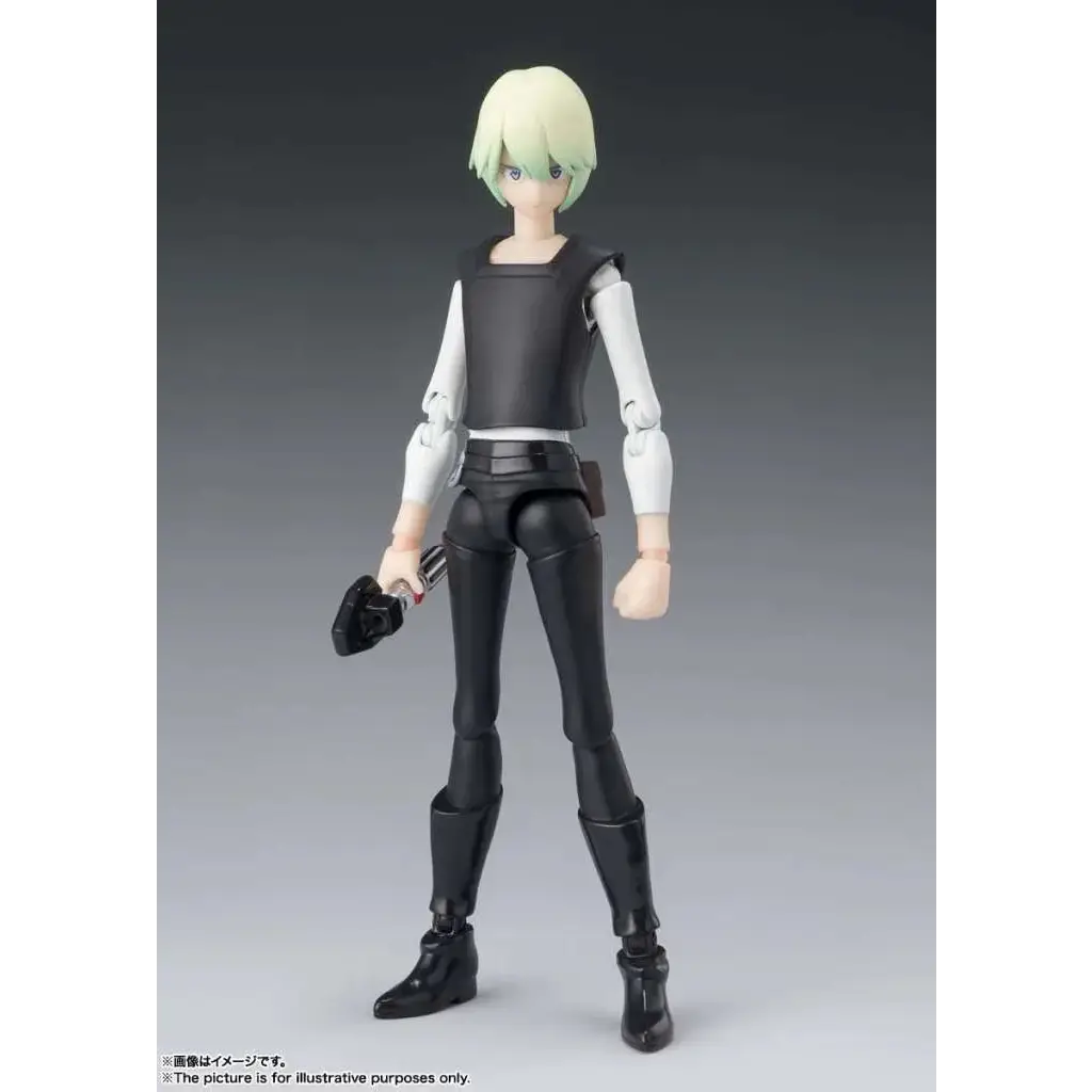 Star Wars Visions Karre S.H. Figuarts svartvit actionfigur med grönt hår