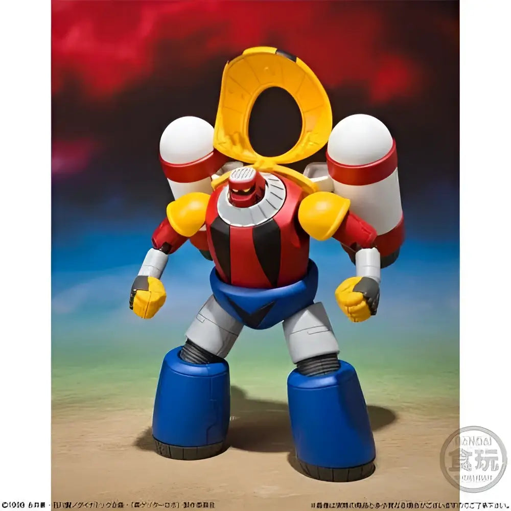 Röd, svart och gul robotfigur med blå ben från Super Minipla Getter Robo S.3 Set (3)