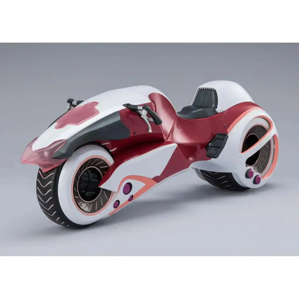 Snygg futuristisk röd-vit motorcykelmodell med glansig finish och aerodynamisk design i Teb 2 Double Chaser Option Parts Set