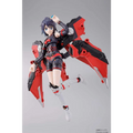 Röd och svart rustad figur med vita accenter, dynamisk pose och mekaniska vingar i Tamashii Girl Aoi S.H.Figuarts