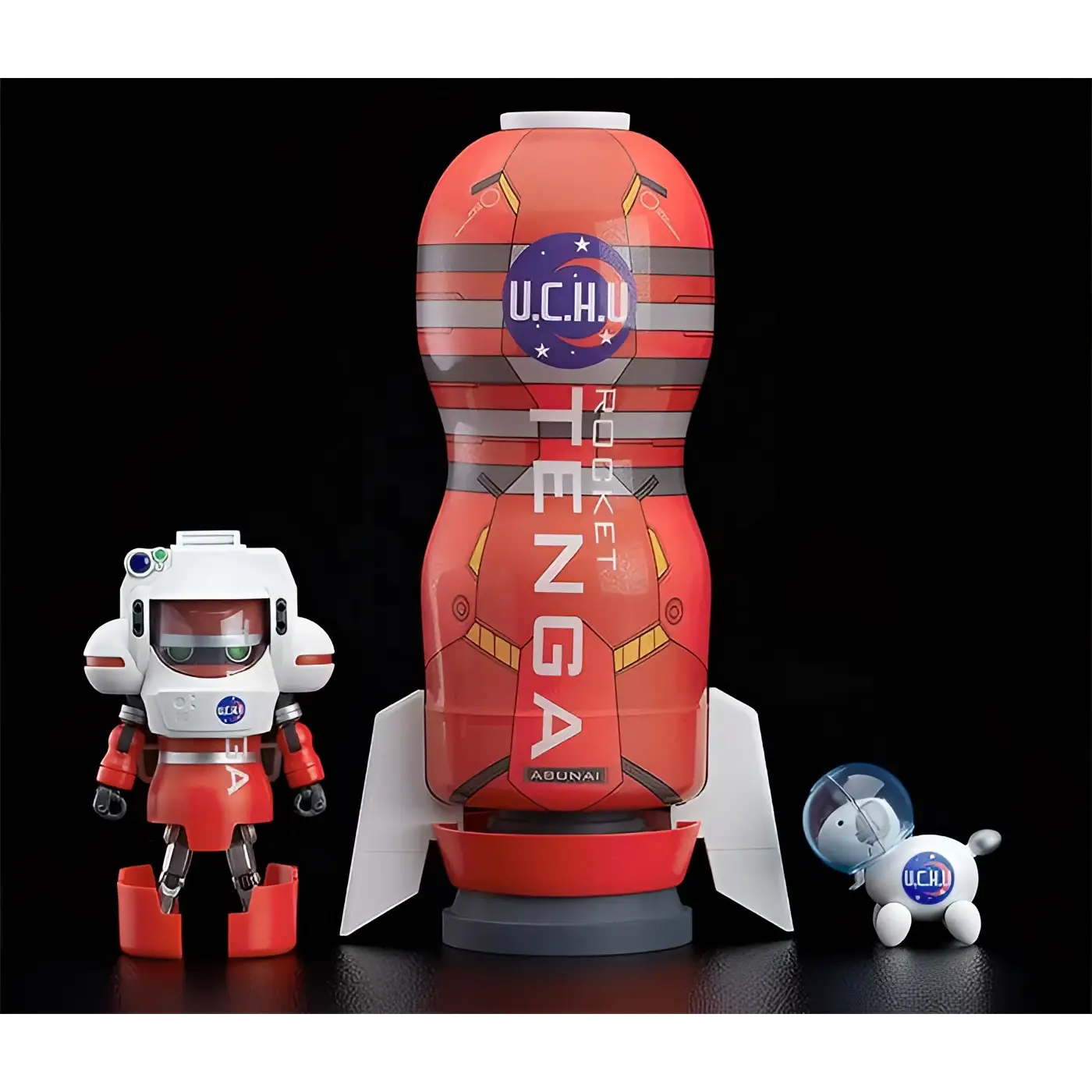 Röd och grå u.c.h.u. i TENGA Robo DX Rocket Mission Set