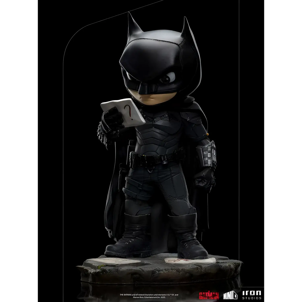 Svart chibi-Batman-statyett med glansig finish i Mini Co-figur