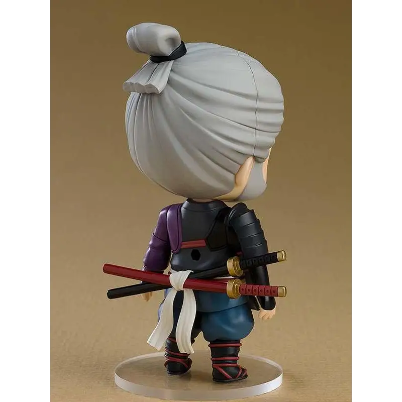 Chibi Nendoroid av Ronin Geralt från The Witcher, gammal samurai med svärd
