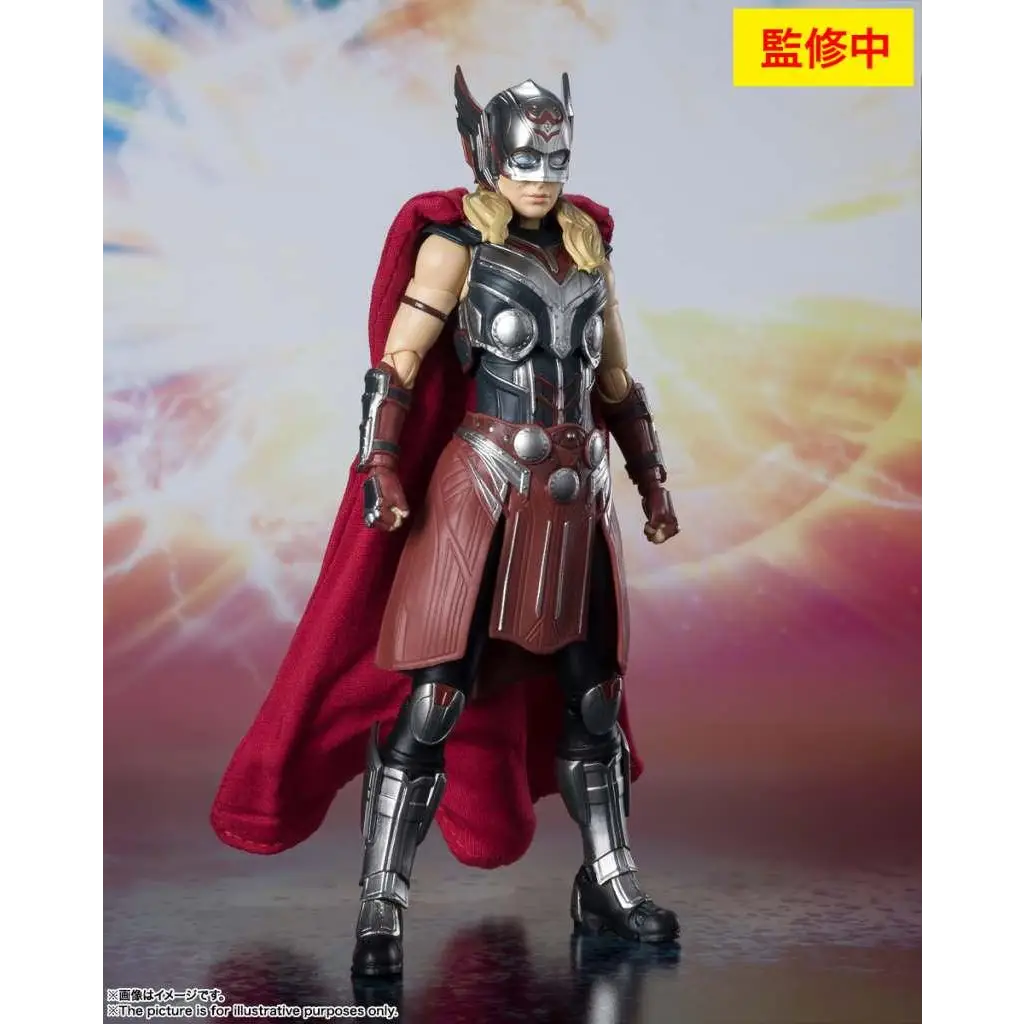 Mighty Thor SH Figuarts actionfigur i silverröd rustning med kappe