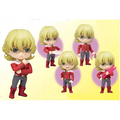 Röd och grå chibi-figur av Barnaby Brooks Jr från Tiger & Bunny, med blont hår i röd jacka