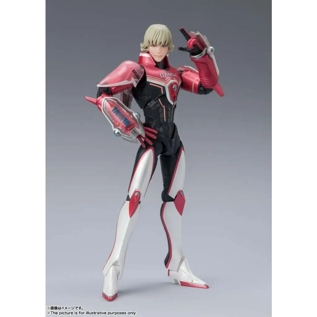 Röd, vit och svart rustad Tiger & Bunny Barnaby Brooks Jr. S.H.Figuarts-figur från Bandai