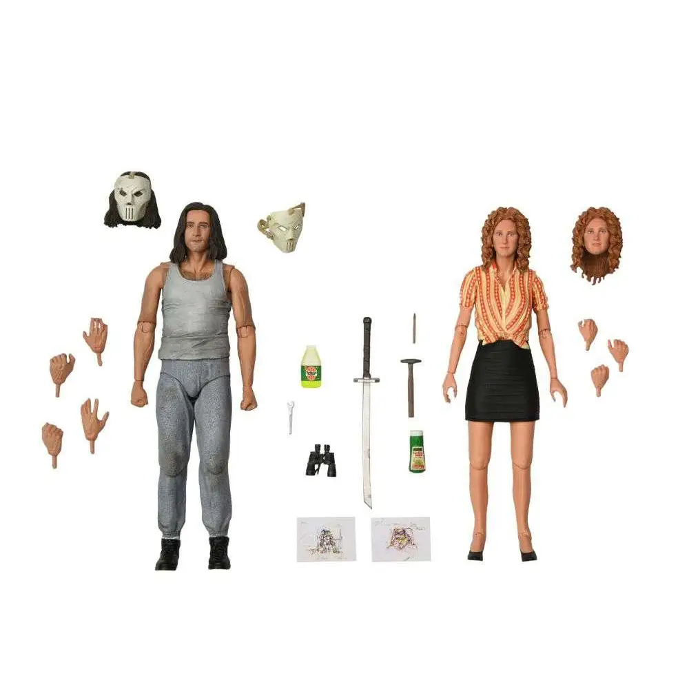 Grå och svart TMNT 1990 April & Casey Farm 2-pack actionfigurer med utbytbara delar