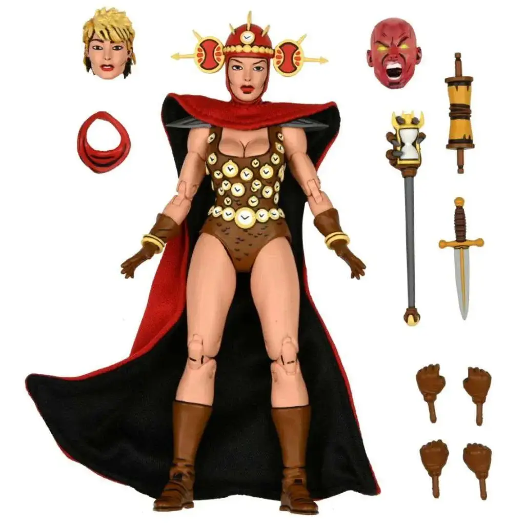 TMNT Mirage Comics Renet actionfigur med brun hud, röd-svart mantel och guldprydd rustning