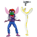 Lila och blå insektliknande actionfigur med rosa vingar i TMNT Turtles in Time Ultimate Baxter Stockman