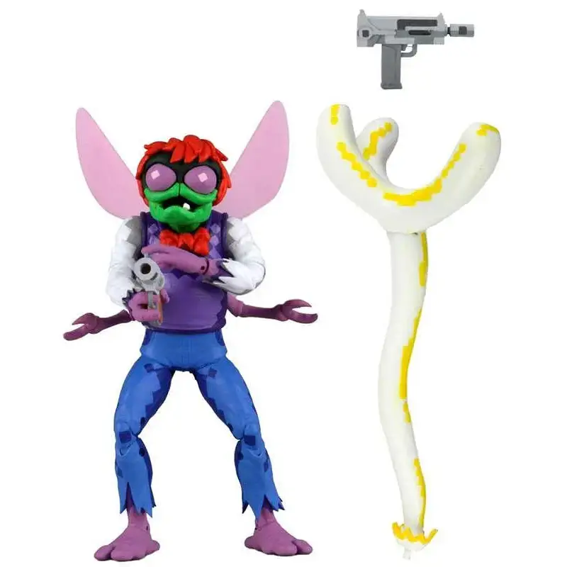 Lila och blå insektliknande actionfigur med rosa vingar i TMNT Turtles in Time Ultimate Baxter Stockman