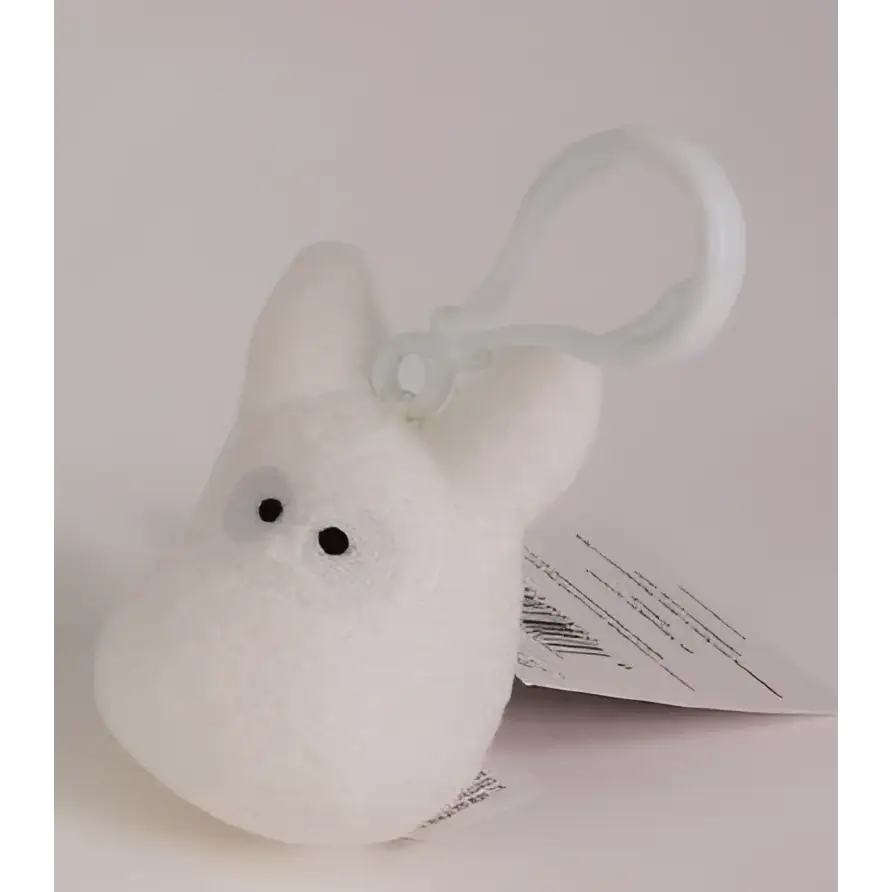 Vit Mumin nyckelring med svarta knappars och transparent klämma