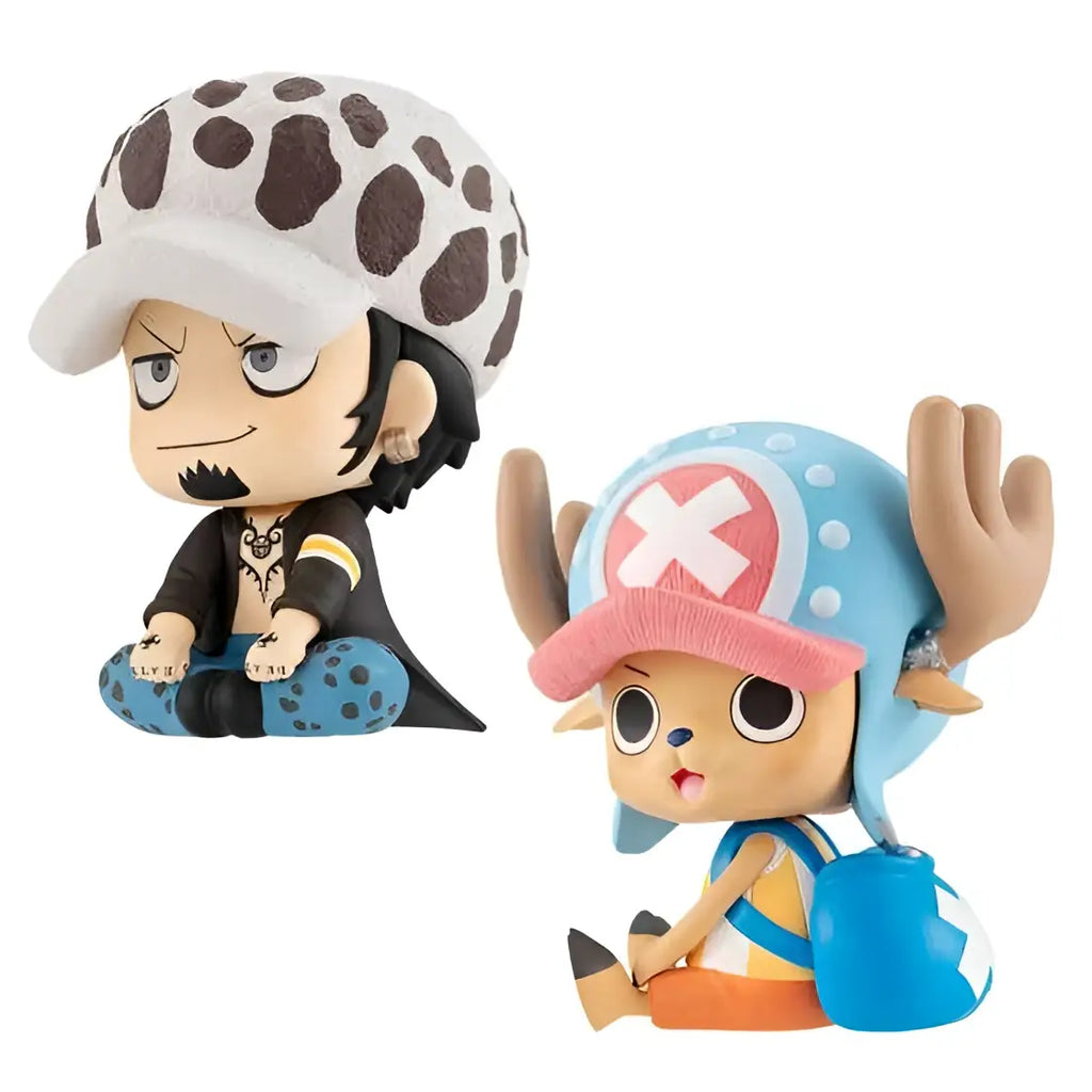 Chibi-figurer av Trafalgar Law och Chopper från Lukappo-setet