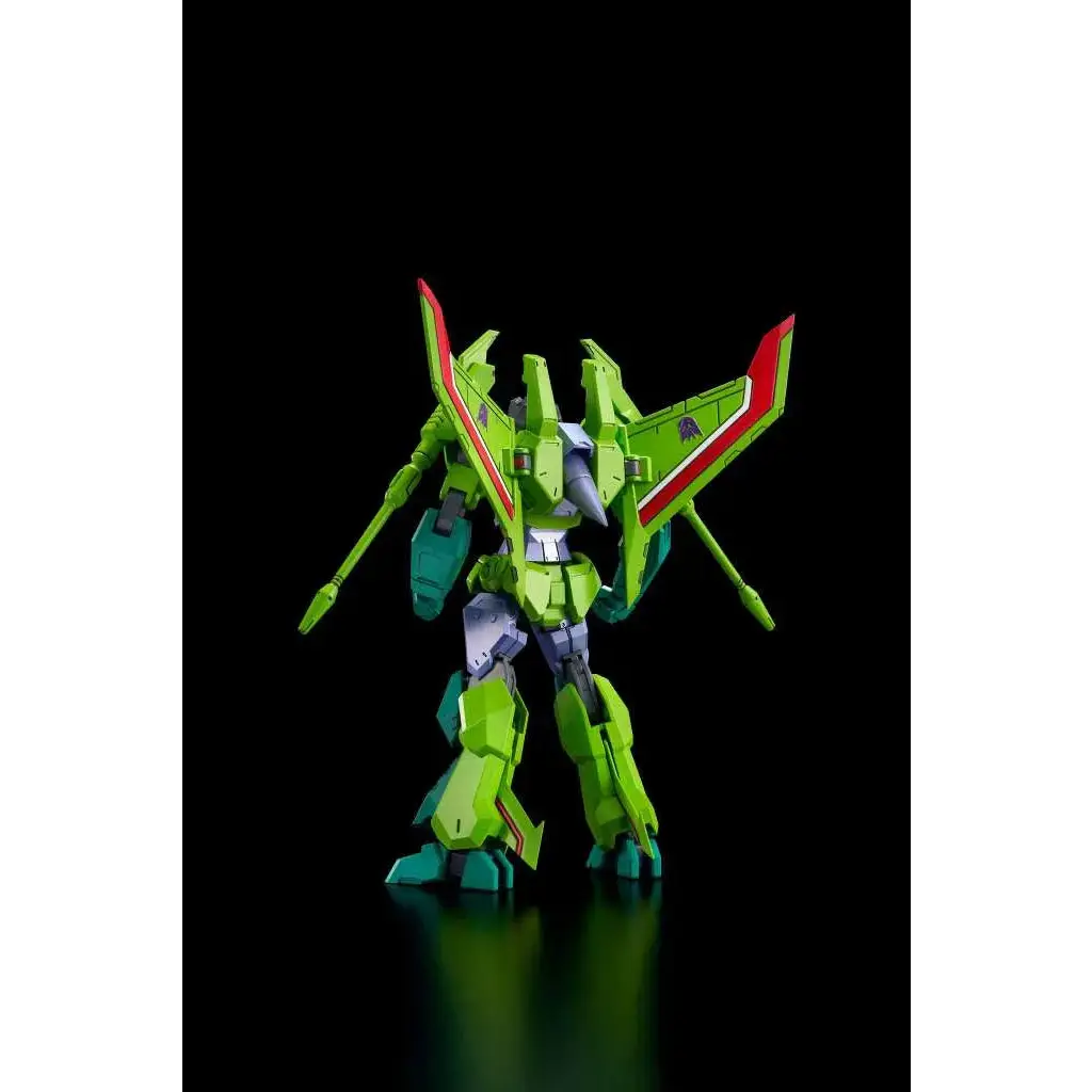 Grön och röd pansrad Transformers Acid Storm-robot i dynamisk pose