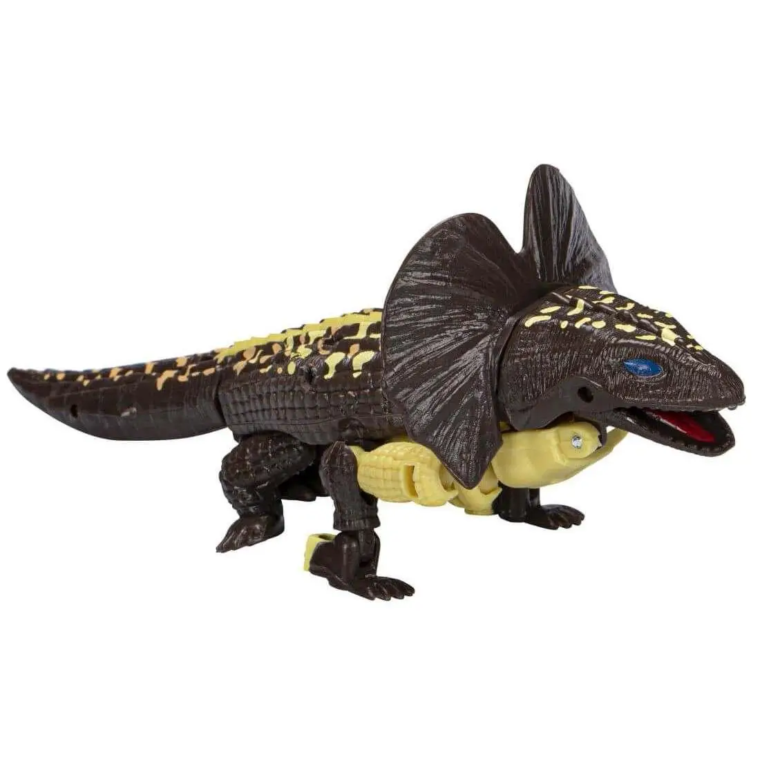 Retro Iguanus Transformers Beast Wars dinosaurleksak i plast med brunt mönster och blå öga