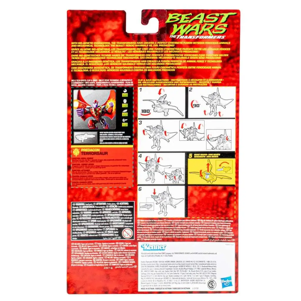 Röd och svart Transformers BW Predacon Terrorsaur actionfigur i originalförpackning