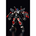 Svart och röd pansrad robotfigur med blå huvud, Transformers Furai Optimus Primal