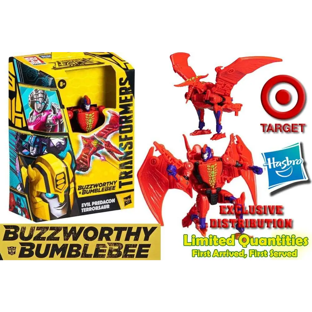 Röd och blå Transformers Buzzworthy Bumblebee i robot- och drakläge