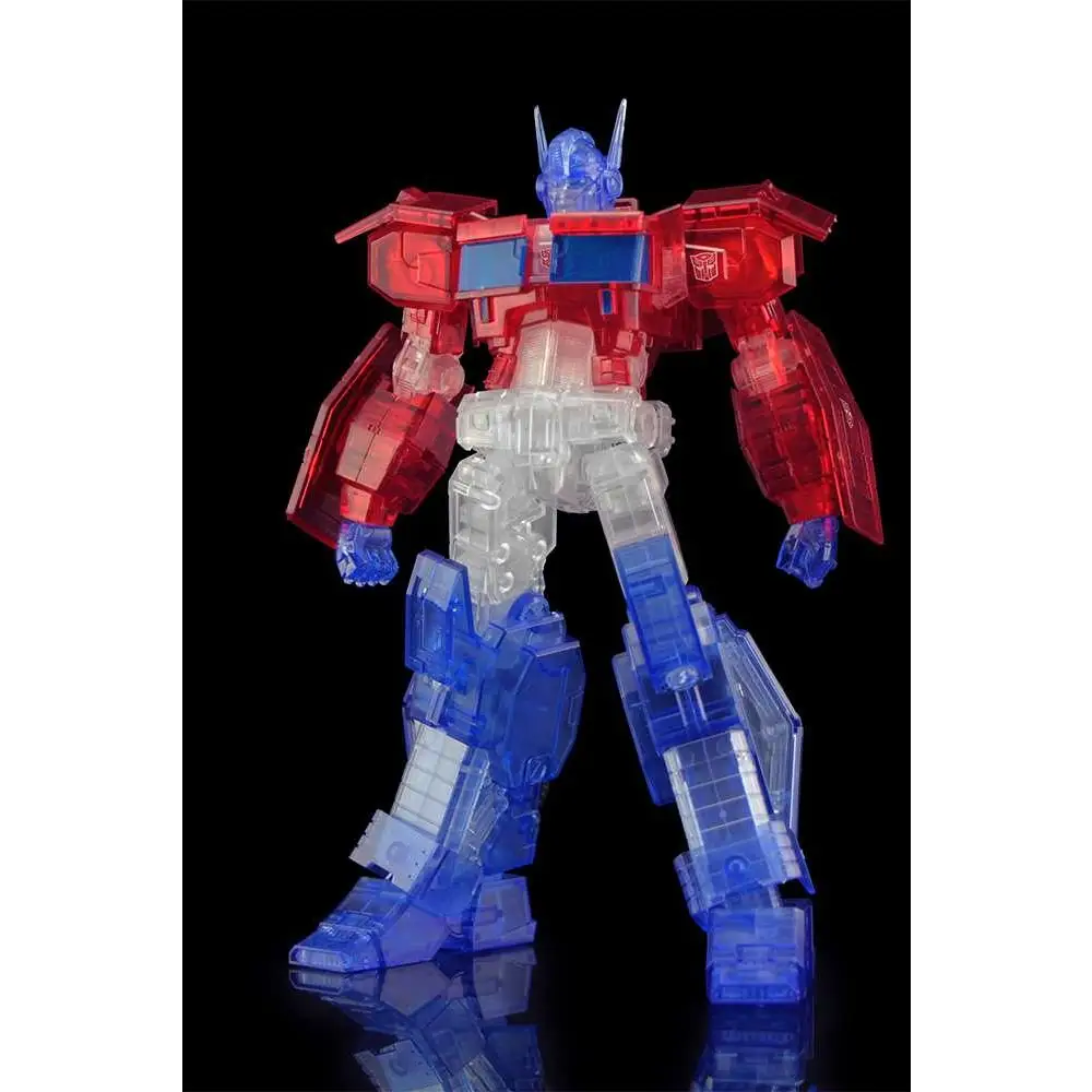 Transparent Optimus Prime Furai Model Kit i rött, vitt och blått