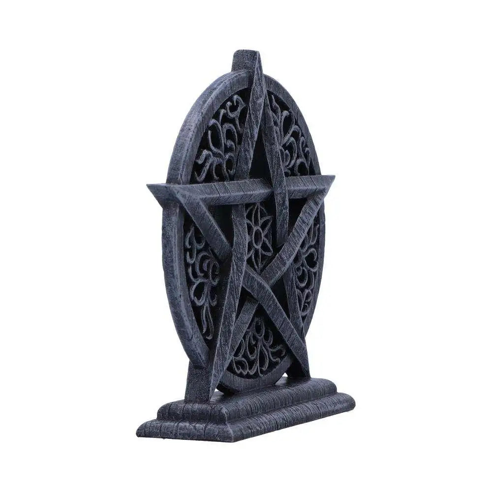 Mörkgrå utsmyckad pentagramplakett med filigrandetaljer, Twilight Pentagram Ornament
