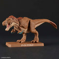 Detaljerad brun T-Rex byggsatsfigur med texturerad hud och blå accenter