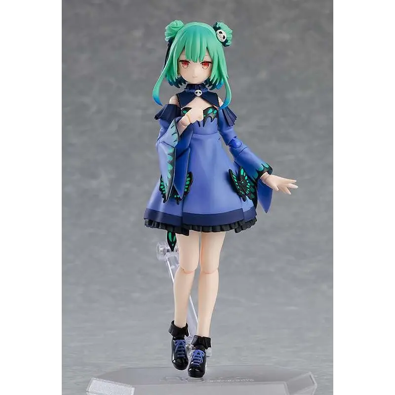 Uruha Rushia figma actionfigur från Hololive med grönt hår och blå klänning