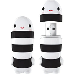 Söt USB-flashminne 4GB MR Phantom med svartvita ränder och leende ansikte