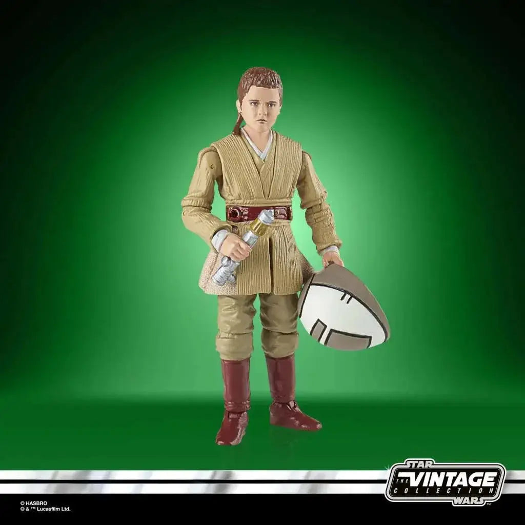 Vintage Anakin Skywalker tan jedi-riddare actionfigur med texturerad mantel