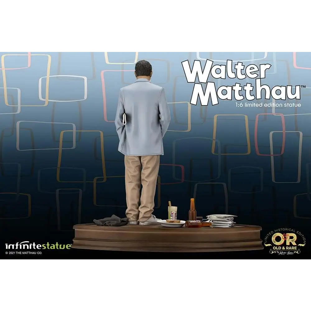 Ljusblå kostymjacka och beige byxor på 1:6 Walter Matthau-statett