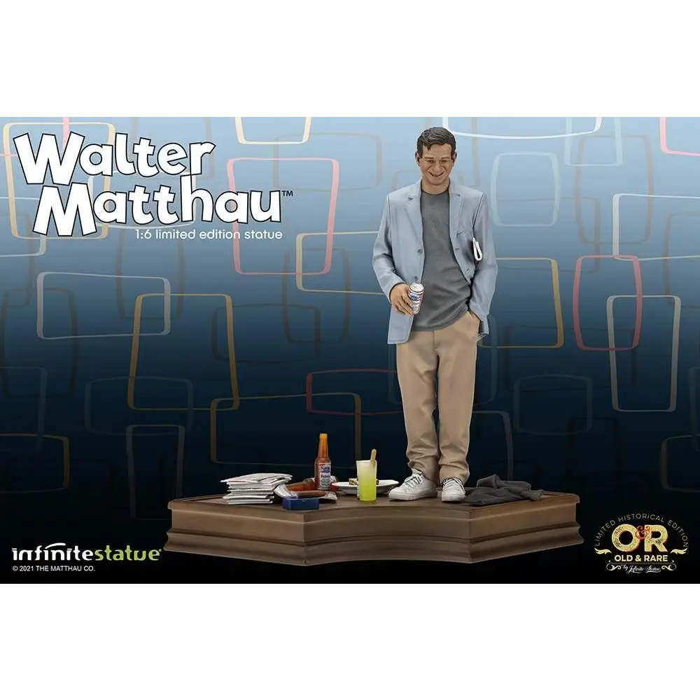 Begränsad utgåva Walter Matthau 1/6-hartsstaty i ljusgrå kavaj