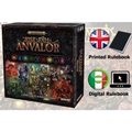 Warhammer: The Rise & Fall of Anvalor spelbox med mörk design och lysande ikoner
