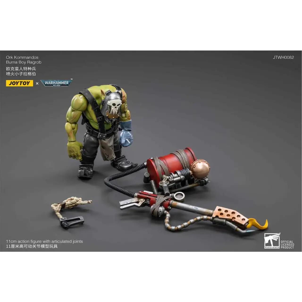 Warhammer 40K Ork Kommandos Burna Boy Ragrob actionfigur med ledade leder