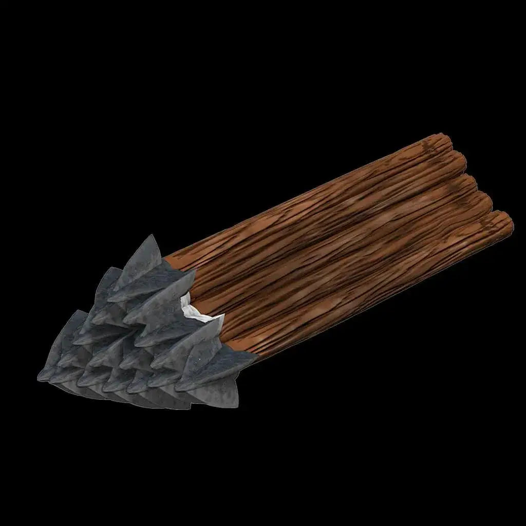 Buntel bruna trästockar med grå, taggig metallspets i Wizkids 4D Krigsmaskiner Ballista