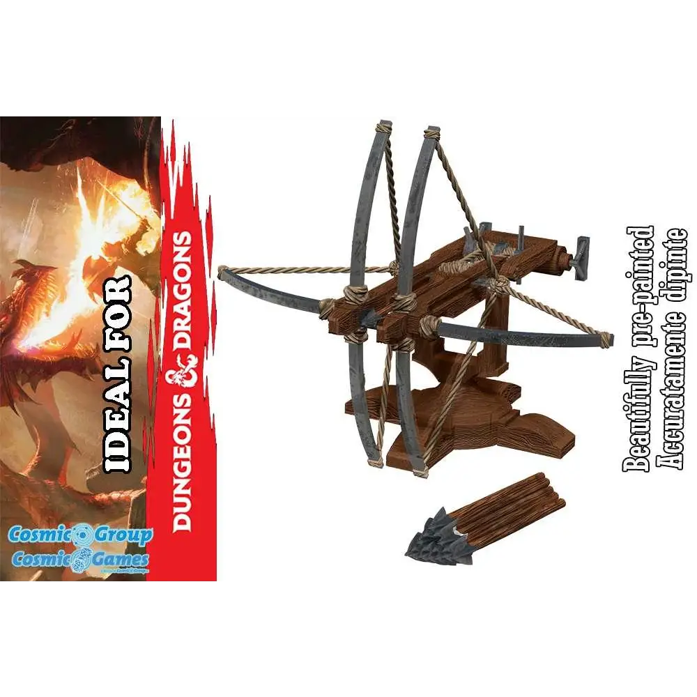 Trä- och metallbåge med repdetaljer för D&D, WizKids 4D Ballista