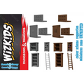 Grå och bruna miniatyrer av möbler för D&D från Wizkids Archivist Bibliotek