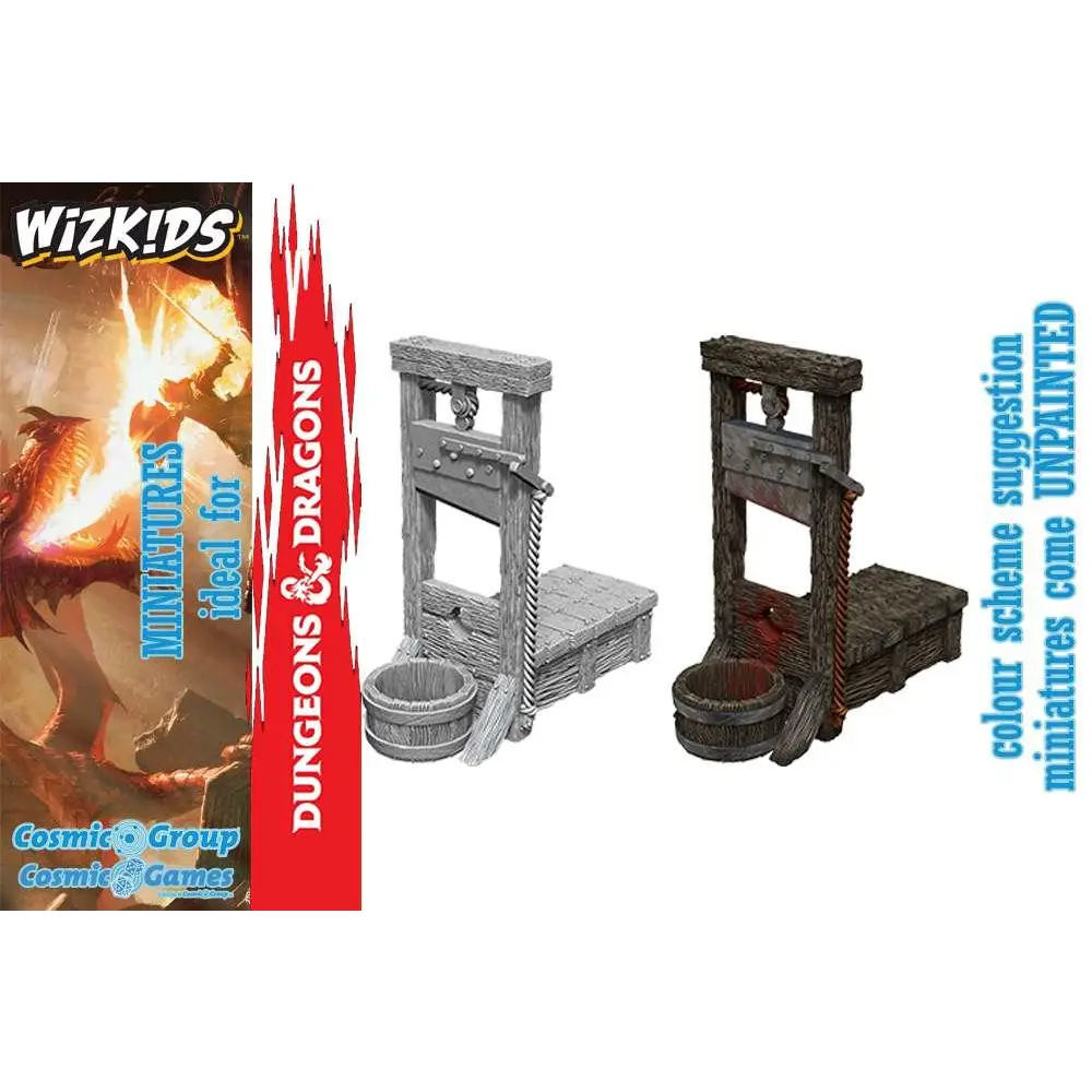 Grå och mörkbruna omålade plastguillotine-figurer för D&D från Wizkids UM