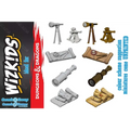 Omålade plastminiatyrer av teleskop i grått och brunt för D&D-spel, Wizkids