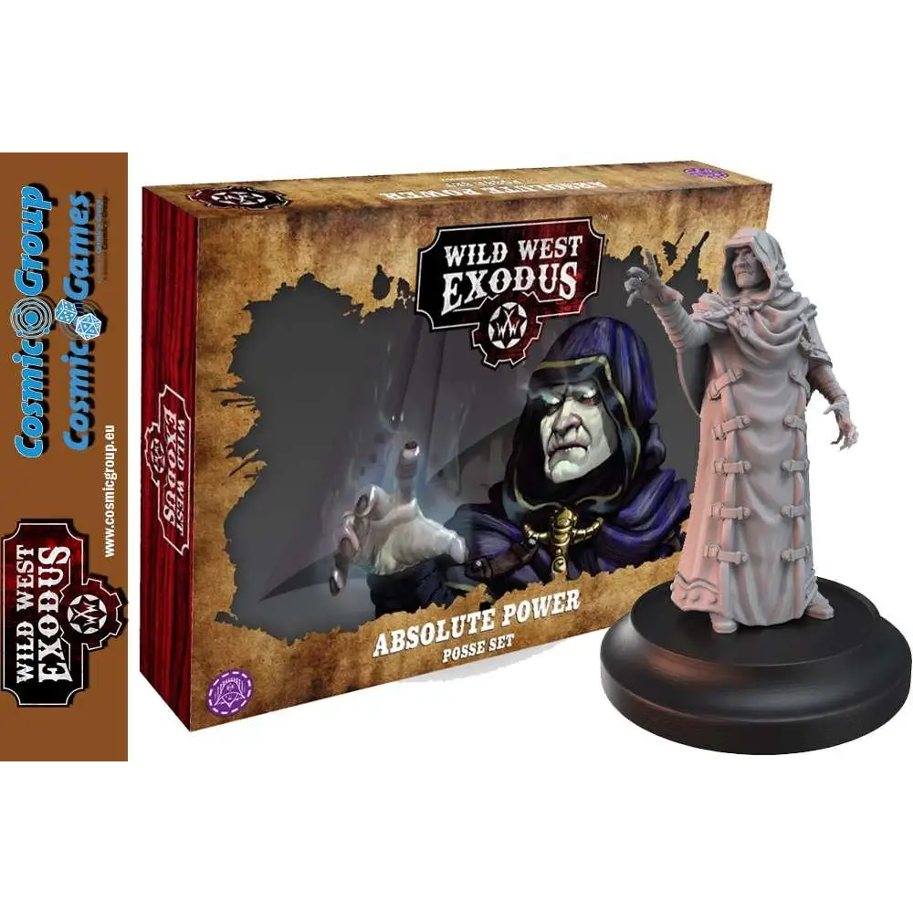 Huvad, mager figur i grå mantel med lila accenter i WWE Absolute Power Posse-setet