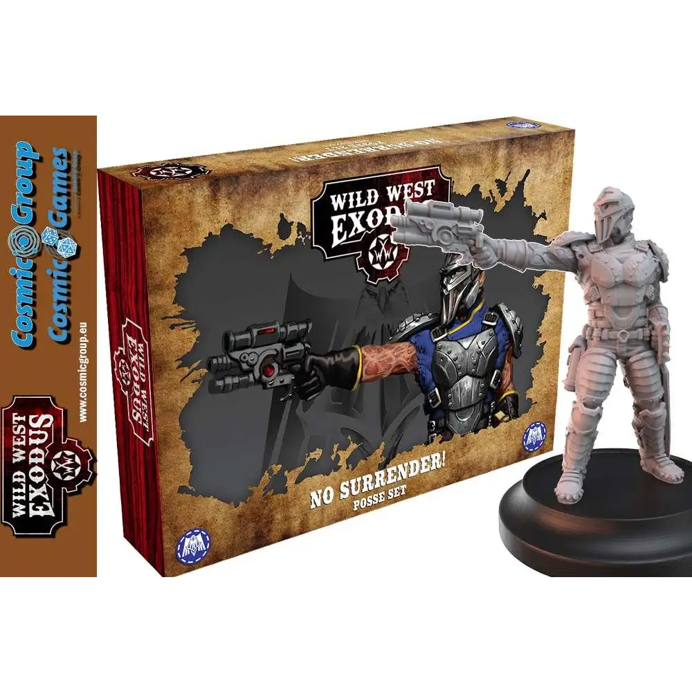 Grå, omålad plastminiatyr av bepansrad laglös med hjälm i WWE No Surrender Posse-set